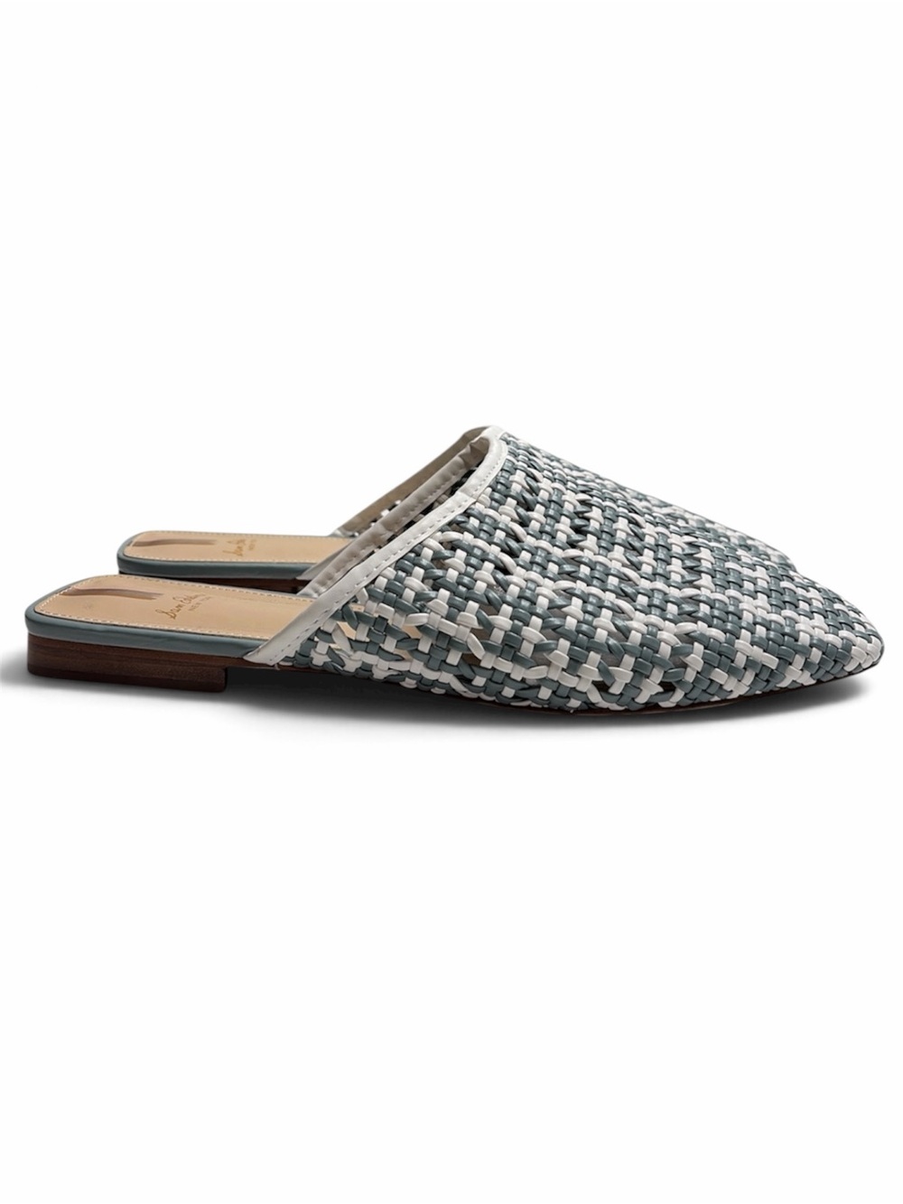 Sam Edelman Leona Gray & White Woven Slide Mules Size 9.5 - Picture 2 of 15